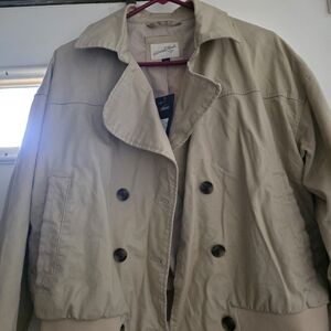 Universal Thread Khaki Double-Breasted Trench Coat